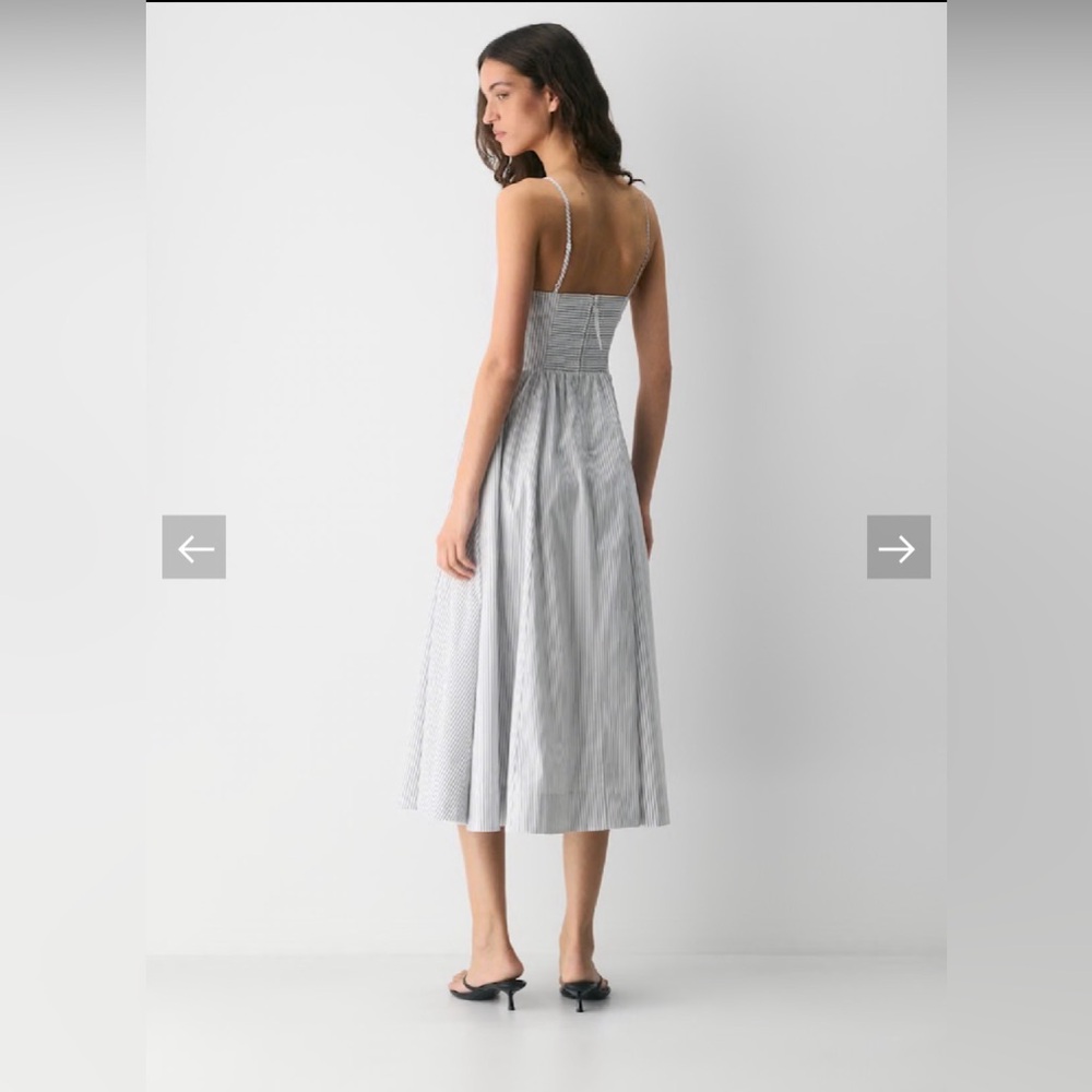 Aritzia Technique Poplin Dress V-neck cotton poplin maxi dress - size 10 - Picture 3 of 5
